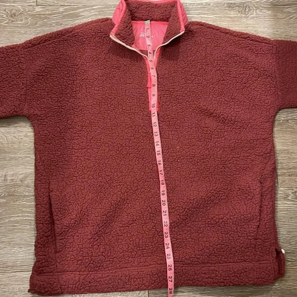 Aerie dream Sherpa pull over sweater pink size medium sweatshirt - Picture 7 of 9